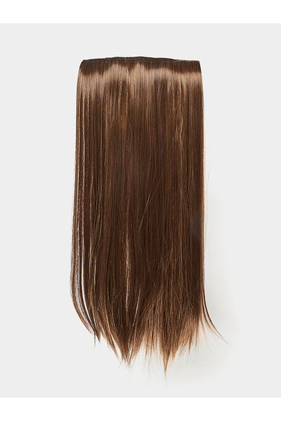 Styli باروكة شعر بني مستقيمة قابلة للتثبيت