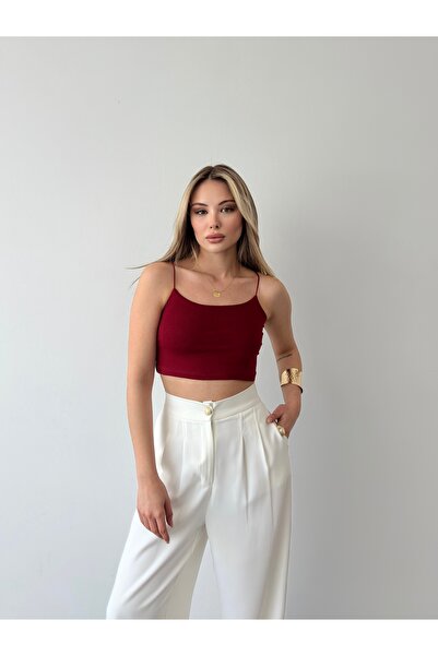 Somut istanbul بلوزة كروتوب بحزام من الليكرا