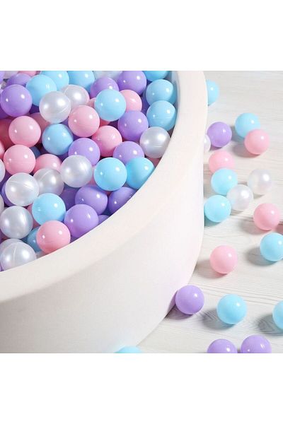 Choice purpnklibluepearlwht BPA Free Non-Toxic 5.5CM 100pcs Soft Plastic Ball Pit Balls with Bag 4 Colours