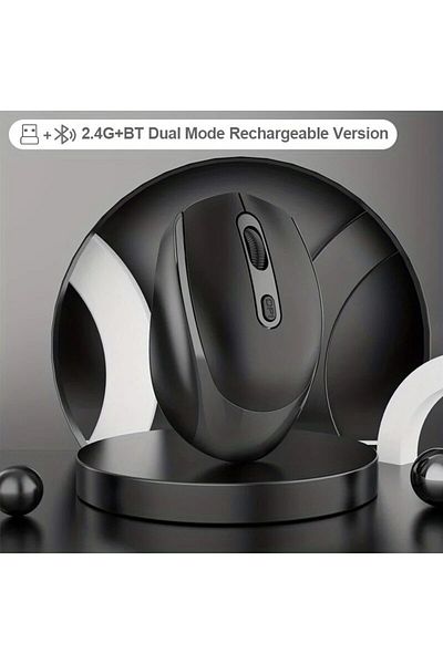 congdi ماوس SB256-D-BK 2.4G لاسلكي قابل لإعادة الشحن ثنائي الوضع (بلوتوث 5.2 + مستقبل USB) محمول صامت