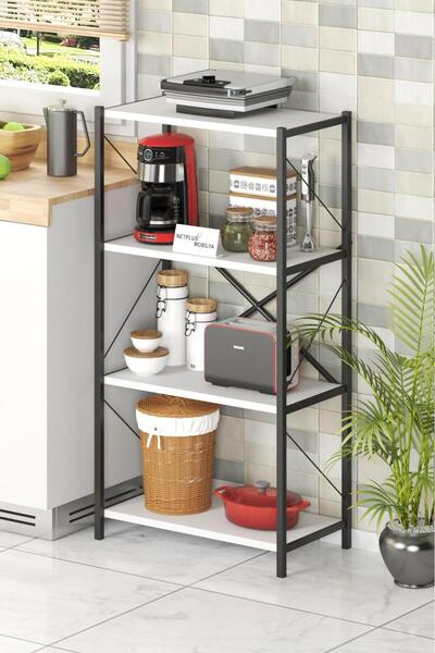 net mobilya 4 RAFLI KİTAPLIK VE ÇOK AMAÇLI RAF STANDI