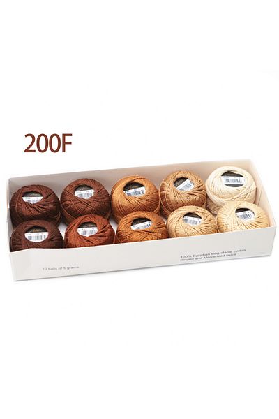 Choice Set 200F Amohilos Size 8 Mercerized Egyptian Cotton Pearl Thread 10 Assorted Colors Collection 5 Gra