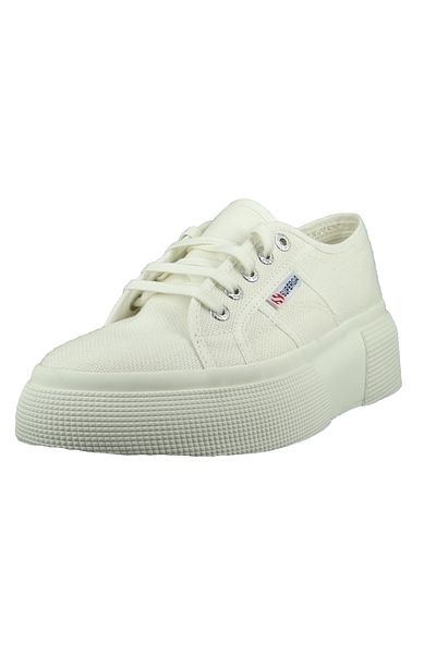 Superga Damen Low Sneaker 2287 Bubble Low Top S00DQS0 Weiß AC6 Full White Avorio Leinen