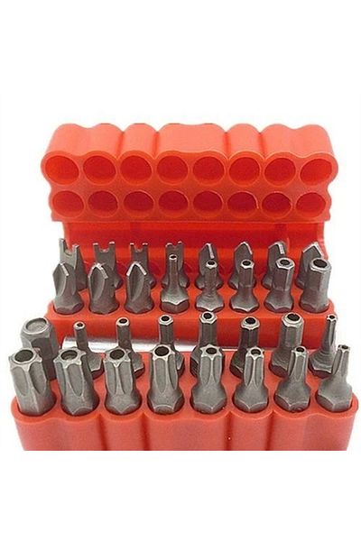 Choice Red 33pc Professional Security Bit Set - Tamper-Proof Multi-Type Screwdrivers with Magnetic Bit Hold