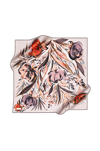 Pierre Cardin Çiçek Desenli Pierre Cardin Krep Saten Eşarp