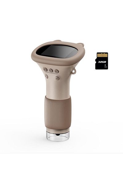 Choice 1000X 372 brown with card 2.0 Inch Mini Pocket Microscope 1000X Kids Science Experiment Utensils Han