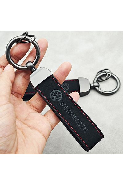 Choice Vw Keychain Black Suede Leather Vw Key Rings Car Keychain For Vw Volkswagen Golf Tiguan Jetta Gti Pa