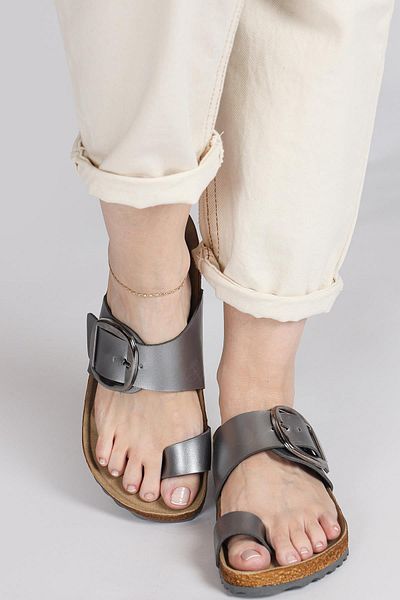 Jump 50012 Single Buckle Silver Color Women's Flip Flops