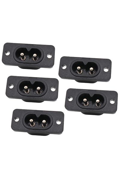 Choice 5pcs 5pc C8 Male Power Socket Female Plug Power Outlet Embedded Electric Connector Ac 2.5a 250v 8-sh