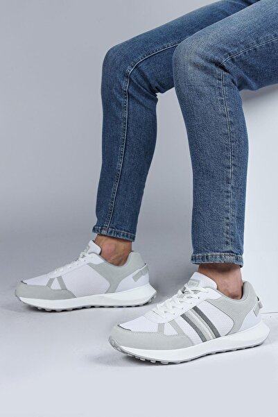 Jump 29052 Bílá - Šedé pánské tenisky Ležérní tenisky