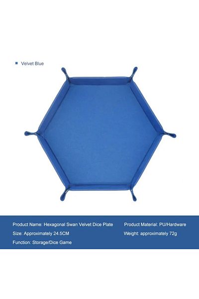 Choice 1pc Blue 1pc Hexagonal Dice Tray And Miscellaneous Storage Box Board Game Dice Tray Accessories Leat
