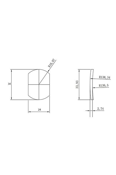 Choice 30mm Other 34X24 1pcs length34width24mmthickness2.74mm RDK14A Manufacturer supply red point scope Re