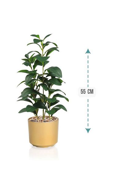 Generic Artificial Lemon Leaf Seedling in Plastic Cylinder Pot