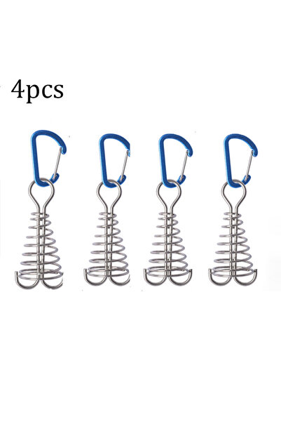 Choice Blue 4pcs outdoor camping octopus wind rope fixing buckle wooden deck gap fixing nail with spring t