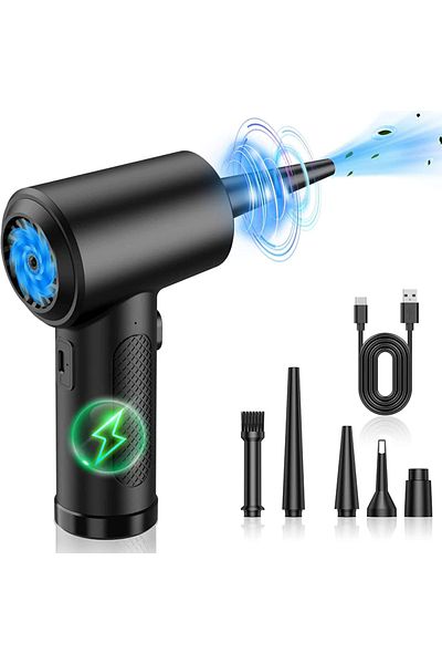 Choice Black Compressed Air Duster For Computer Laptop Keyboard Car Camera Cleaning 51000 RPM USB Charging