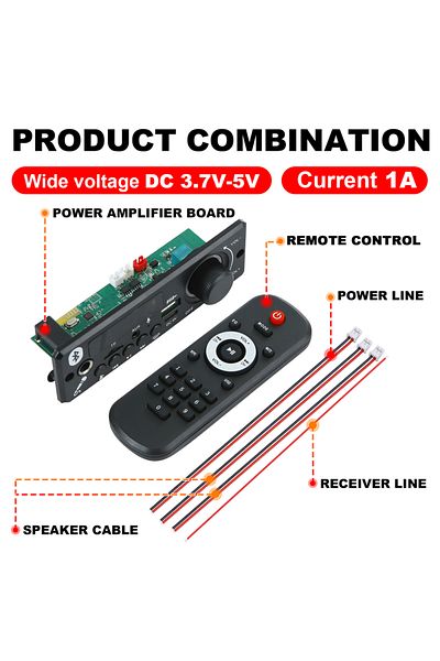 Choice 6 واط 6 واط مكبر صوت تيار مستمر 5 فولت MP3 WMA فك لوحة بلوتوث 5.0 وحدة صوت USB Tf راديو لاسلكي استقبال FM