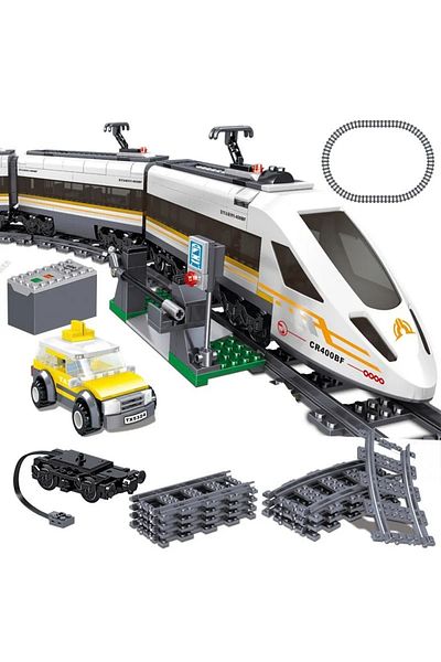 Choice No Box City Power High-speed Railway Fuxing Hexie Electric Locomotive Train Building Blocks Toys for