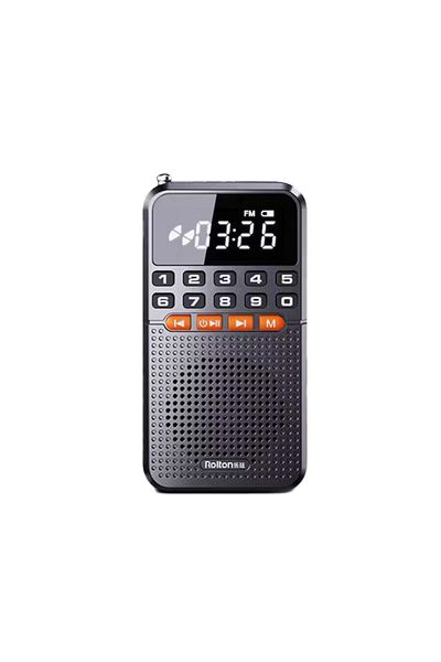 NVPONE Black Portable FM Mini Radio Dual Antenna Pocket Radio Receiver Bluetooth 5.0 Speaker TF Card Music