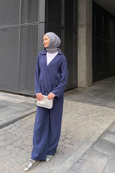 SİNDAL Side Tie Suit 9-15805 - Dark Blue
