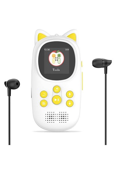 Choice 32GB Yellow 32GB MP3 Player with Bluetooth,Portable Music Player as Gifts for Kids Built-in HD Speak