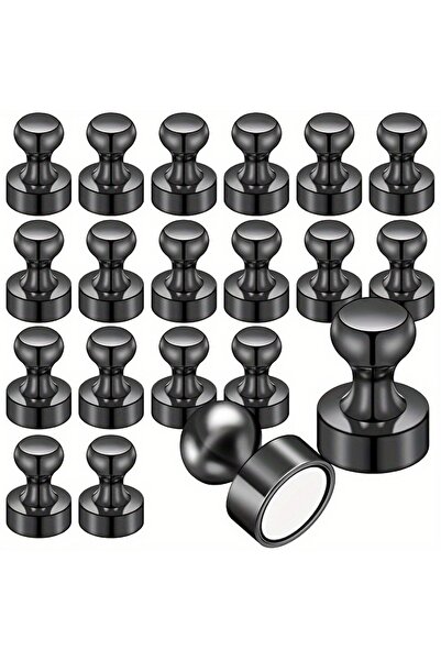 Choice 12x16mm 20Pcs Black Black Neodymium Magnetic Push Pins - Strong Refrig...