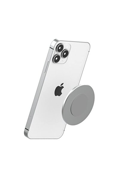 Choice1 Silver Sticky Magnetic Wall Mount for iPhone 14 13 12 Pro Max Plus Mini, Adhesive Mag Safe Wall Moun