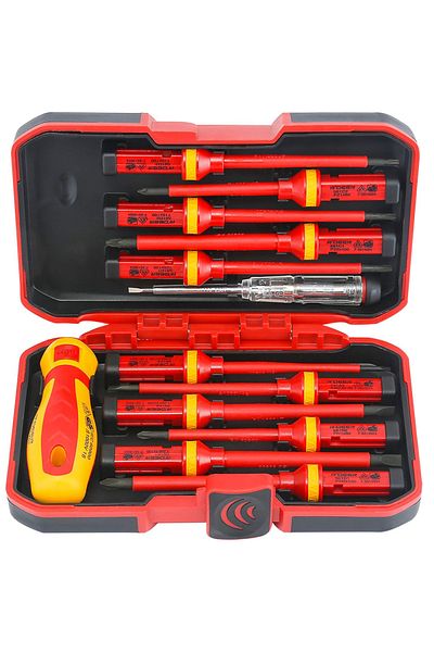 Choice 13 in 1 13pcs 1000V VDE Insulated Screwdriver Electrician Repair Tool Kit Magnetic Screw Driver Slot