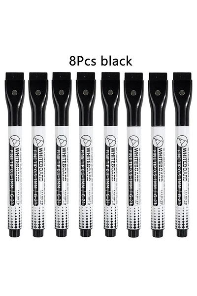 Choice 8Pcs black 8 Colors 0.5mm Magnetic Dry Erase Markers Whiteboard Marker Pen Office School White Board