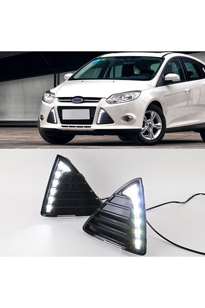 Choice DRL For Ford Focus 3 MK3 2012 2013 2014 DRL Daytime Running Lights 12V LED Daylight Fog lamp wate...