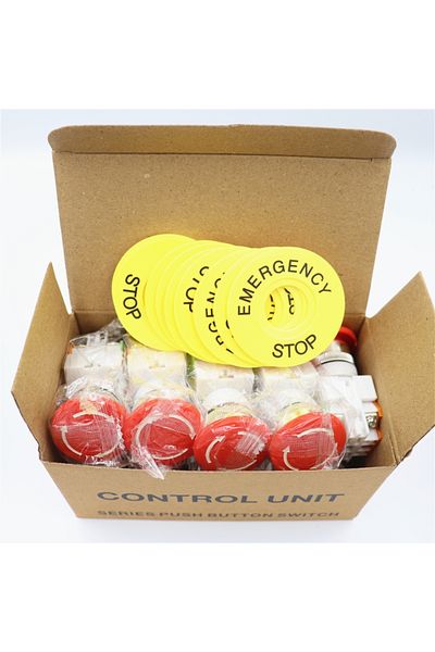 Choice 10 sets 10 sets of mushroom head power switch emergency stop switch 10A 22mm button switch + STOP si