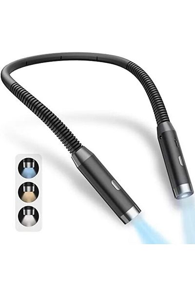 Pzsunly Black Neck Reading Light Book Lights Reading in Bed Bendable Long Lasting Portable USB Rechargeable