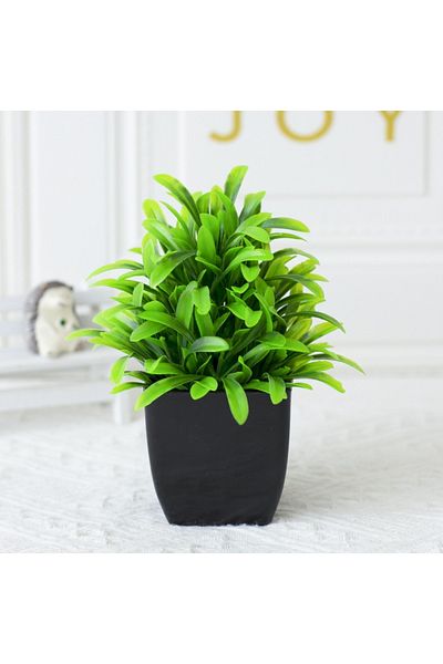 Choice c 1pc Fake Plant Black Pot, Mini Artificial Eucalyptus Potted Plant for Indoor Home Office Farmhous.