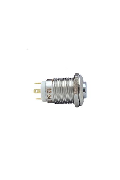 BuharaElektronik 12MM YAYLI LEDLİ METAL BUTON - 1NO - IP67 YEŞİL
