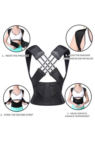 Choice black Anti-hunchback Posture Corrector Adult Form Back Corrector with Spine Sitting Posture Correcto
