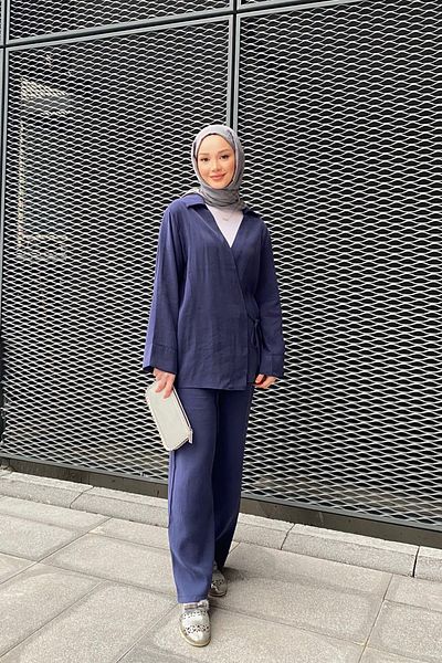 SİNDAL Side Tie Suit 9-15805 - Dark Blue