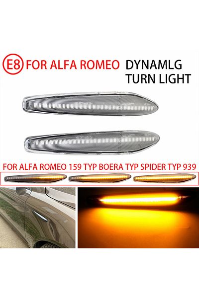 Choice Dynamic Crystal 2Pieces For Alfa Romeo Boera Spider 159 Sportwagon Typ 939 Side Marker Light Dynamic