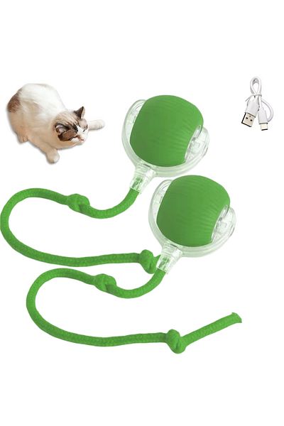 Choice 2PC Green 1/2PCS Interactive Cat Toys Ball Auto Electric Rolling Ball Toys for Cats/Kitty Pets Smart
