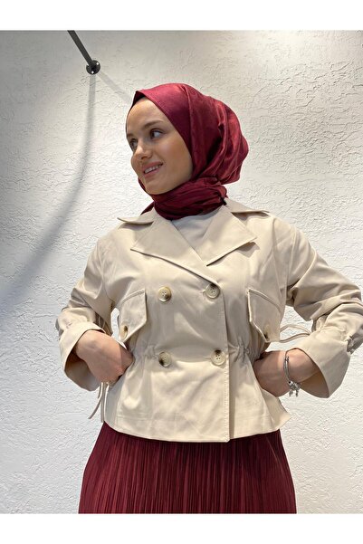 Line By Touches Lıne Kısa Trenç Krem