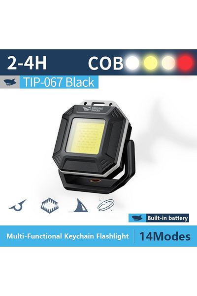 Choice Li-polymer Battery Tip-067-black Smiling Shark Tip067 Mini Rechargeable Work Light, Super Bright Cob
