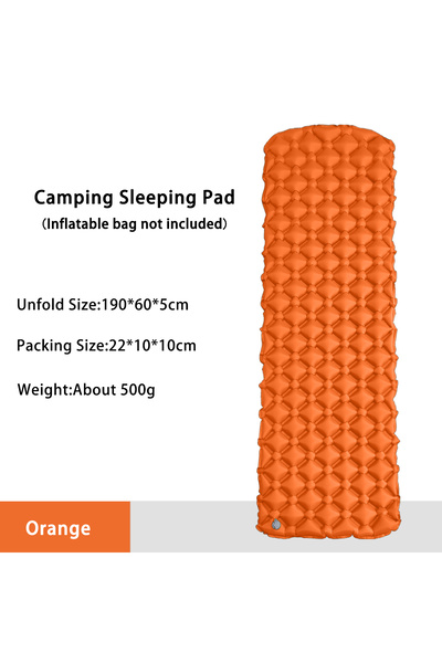 Choice مرتبة برتقالية قابلة للنفخ للتخييم في خيمة سرير تخييم قابلة للطي وسادة نوم بطانية نزهة سفر هوائية M