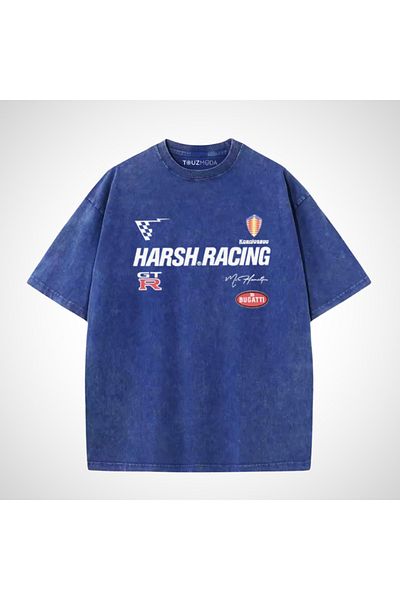 Touz Moda Tricou vintage oversize Harsh Racing lavabil