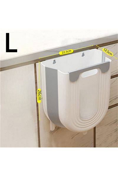 Choice Grey-L S/L Kitchen Folding Hanging Trash Can Home Bathroom Cabinet Wall Mounted Trash Can Kitchen Ac