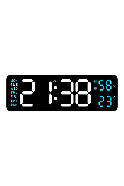 Choice 9 inch ABBL 9 Inch Large Digital Wall Clock USB Powered TEMP Humidity Week Auto Dimmer DST Table Clo