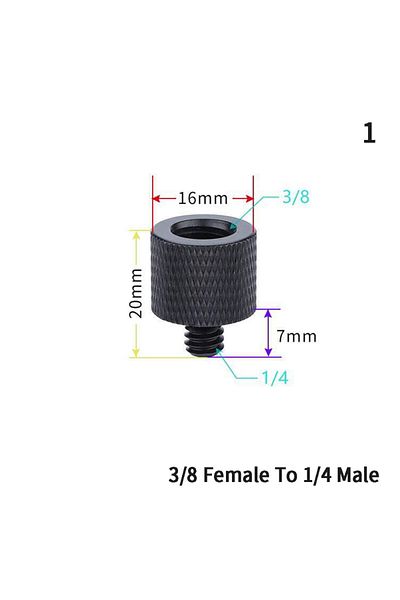 Choice 1 Black 1/4" To 3/8" Male To Female Thread Screw Mount Adapter Tripod Plate Screw Mount For Camera .