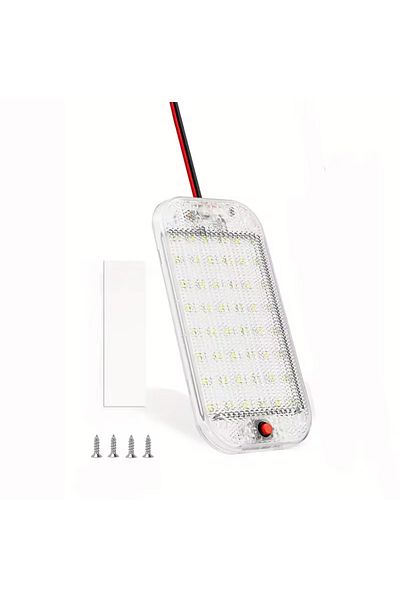 Choice JX58-1PC 12 فولت 24 فولت إضاءة داخلية فائقة السطوع 48 مصباح LED لسقف السيارة مع مفتاح للسيارة