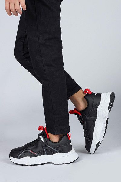 Jump 29603 Velcro Negru - Portocaliu, unisex, pentru copii, pantofi pantofi casual