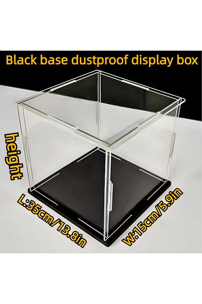 Choice height 15cm 35x15 1pcs, black base acrylic display box, suitable for toy dolls, collectibles, and si