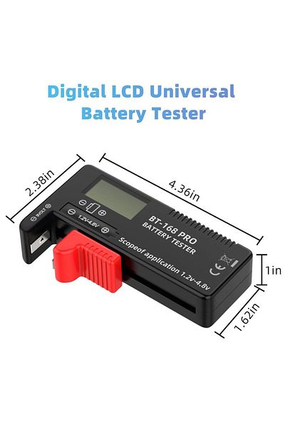Choice Bt-168Pro Bt-168Pro Battery Tester Checker, Digital Display Battery Tester Checker for 9V 1.5V, AA A