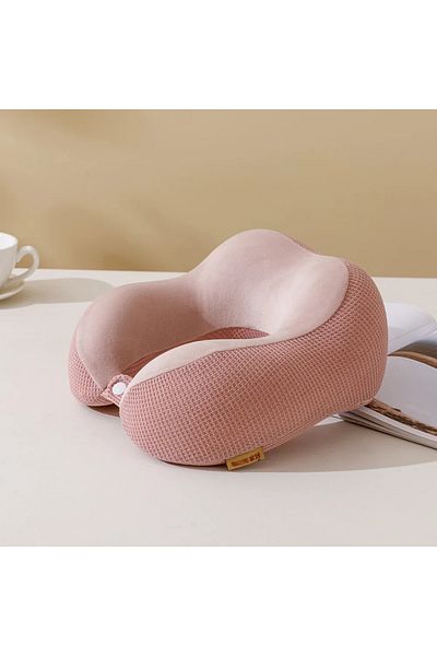 Choice 30x25x13cm Pink U-shaped Pillow Memory Foam Slow Rebound Lunch Break Neck Pillow Airplane Travel Nec