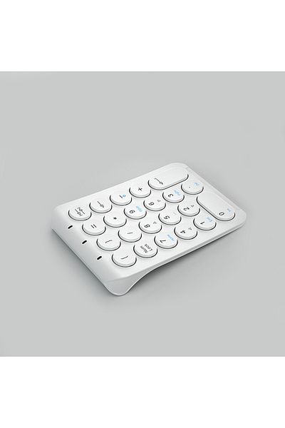 Choice White Bow 22 Keys Wireless Number Pad Rechargeable Bluetooth Numeric Keypad Round Keycaps Numpad Num